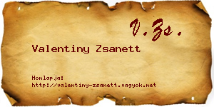 Valentiny Zsanett névjegykártya